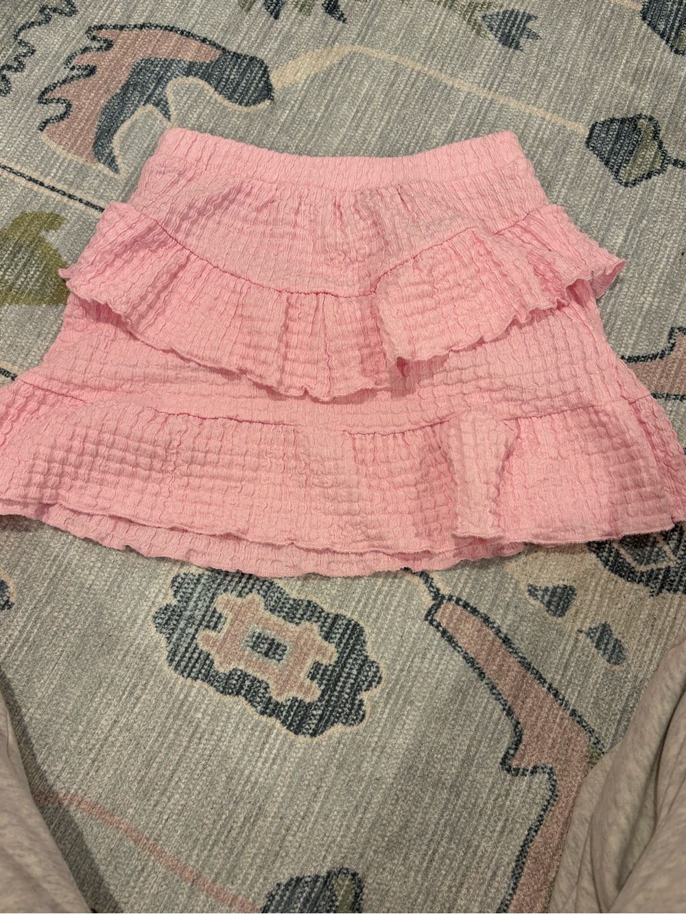 Zara Pink Ruffle Tiered Mini Skirt